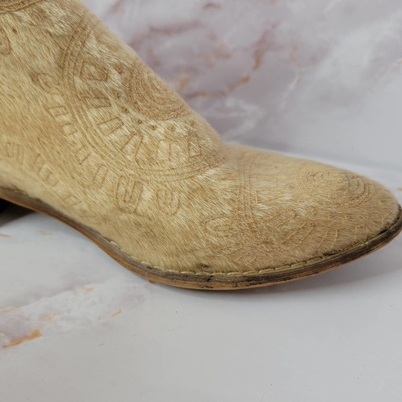 MI.IM Ankle Booties Blonde Hair Round Toe - Picture 7 of 16